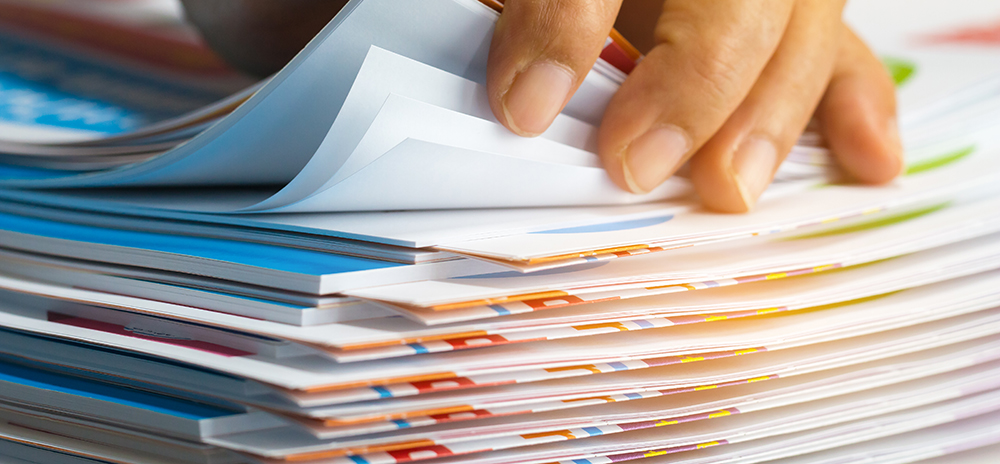 Bunke med dokumenter